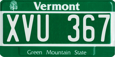 VT license plate XVU367