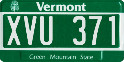 VT license plate XVU371