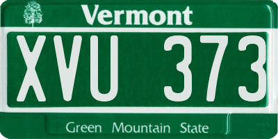 VT license plate XVU373