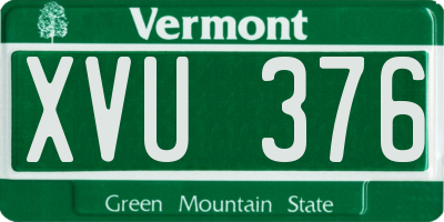 VT license plate XVU376