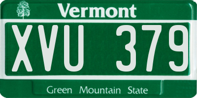 VT license plate XVU379