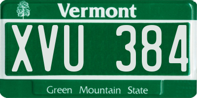 VT license plate XVU384