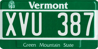 VT license plate XVU387