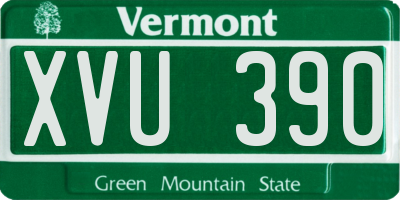 VT license plate XVU390