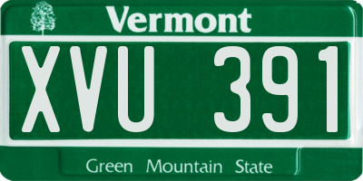 VT license plate XVU391