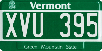VT license plate XVU395