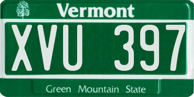 VT license plate XVU397