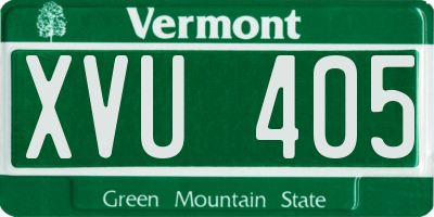 VT license plate XVU405