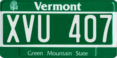 VT license plate XVU407