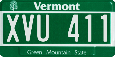 VT license plate XVU411