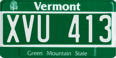 VT license plate XVU413
