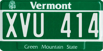 VT license plate XVU414