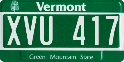 VT license plate XVU417