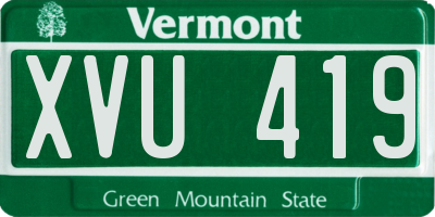 VT license plate XVU419