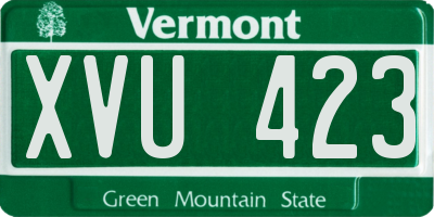 VT license plate XVU423