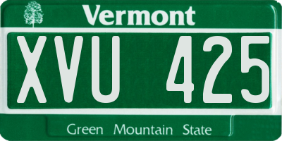 VT license plate XVU425