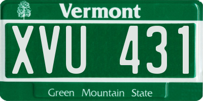 VT license plate XVU431