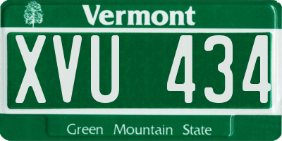 VT license plate XVU434