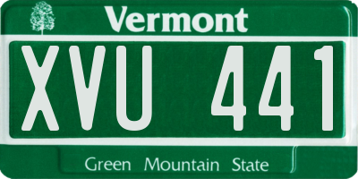 VT license plate XVU441