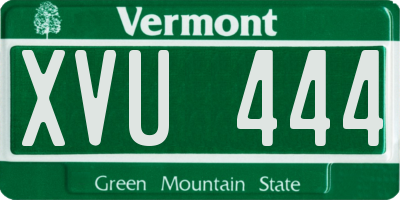 VT license plate XVU444