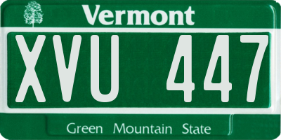 VT license plate XVU447