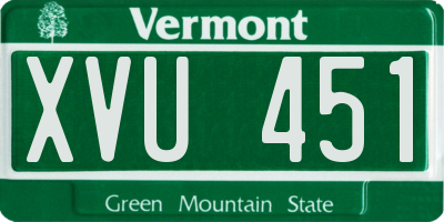 VT license plate XVU451