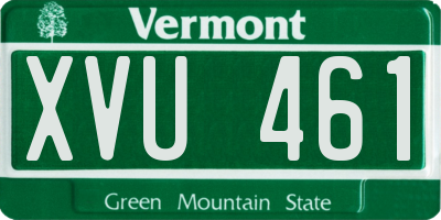 VT license plate XVU461