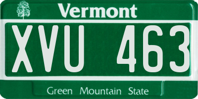 VT license plate XVU463