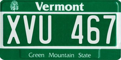VT license plate XVU467
