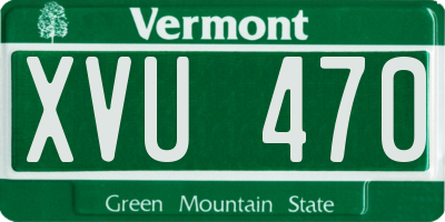 VT license plate XVU470