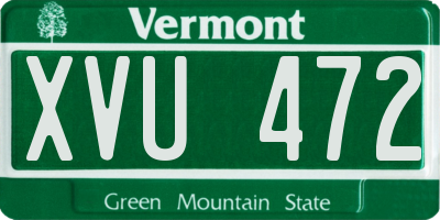 VT license plate XVU472