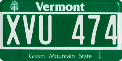 VT license plate XVU474