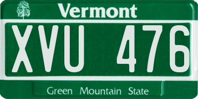 VT license plate XVU476