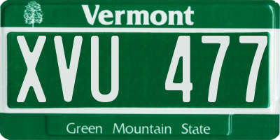 VT license plate XVU477