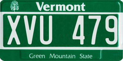 VT license plate XVU479
