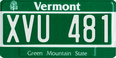 VT license plate XVU481