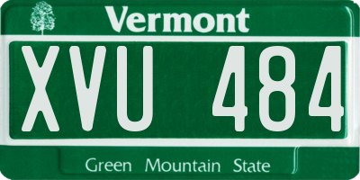 VT license plate XVU484