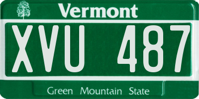 VT license plate XVU487