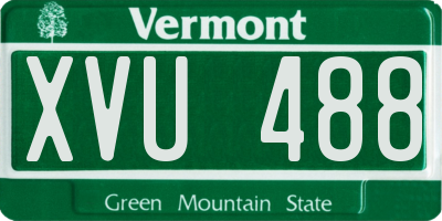 VT license plate XVU488