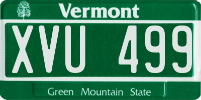 VT license plate XVU499