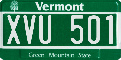 VT license plate XVU501