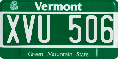 VT license plate XVU506