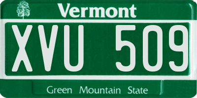 VT license plate XVU509