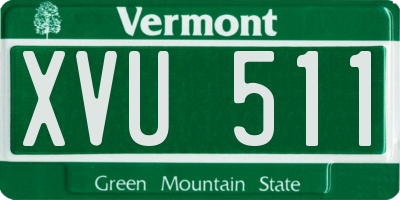 VT license plate XVU511