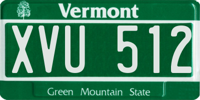 VT license plate XVU512