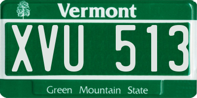 VT license plate XVU513