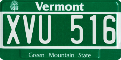 VT license plate XVU516