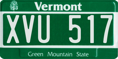 VT license plate XVU517