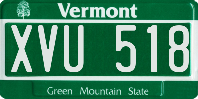 VT license plate XVU518