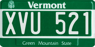 VT license plate XVU521